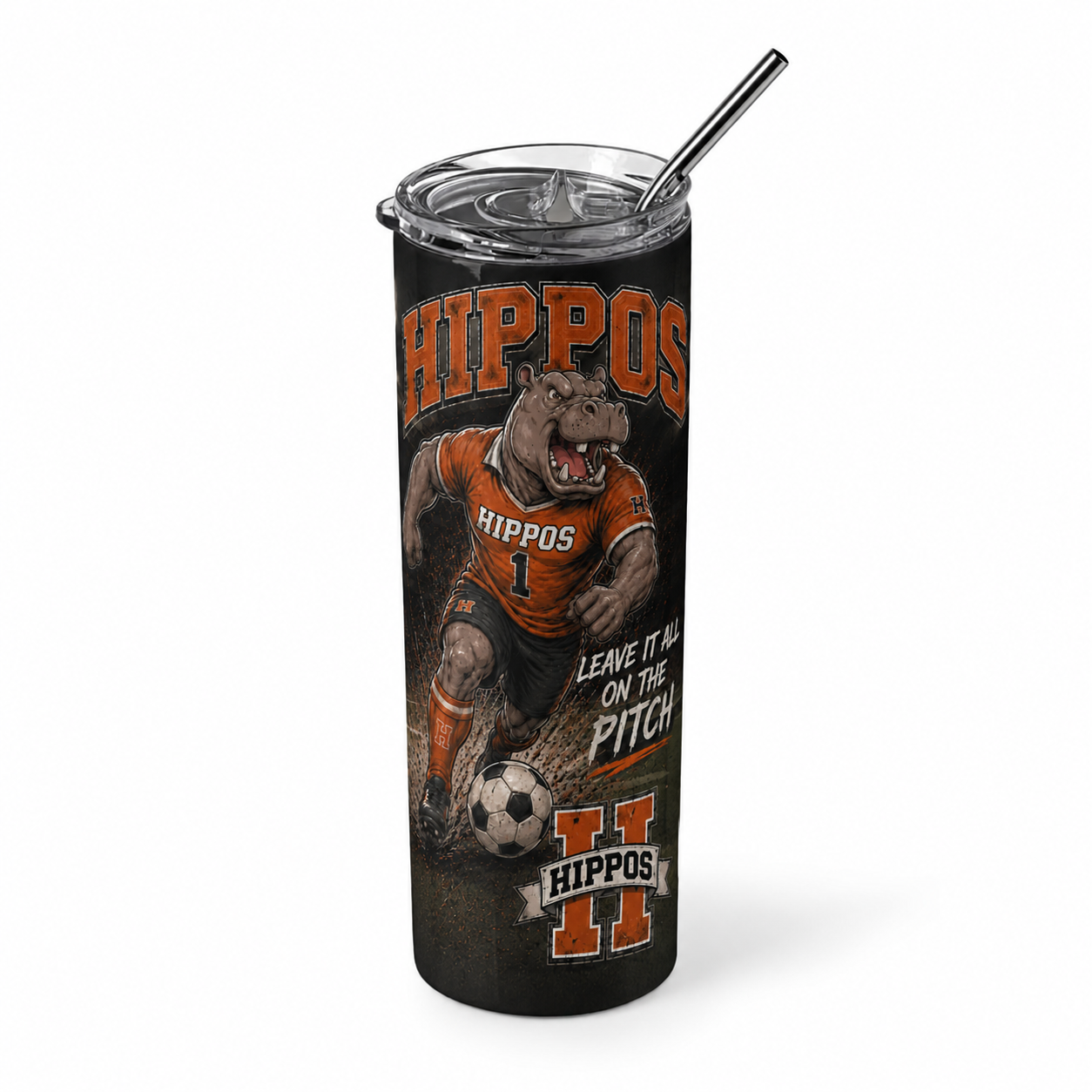 "Leave It All On The Pitch" – Soccer - Hutto Hippos 20oz Skinny Tumbler