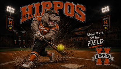 "Leave It All On The Field" – Softball - Hutto Hippos 20oz Skinny Tumbler
