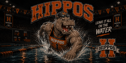"Leave It All On The Water" – Swimming - Hutto Hippos 20oz Skinny Tumbler