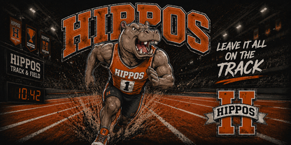 "Leave It All On The Track" – Track - Hutto Hippos 20oz Skinny Tumbler