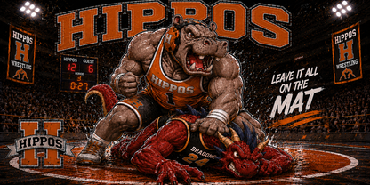 "Leave It All On The Mat" – Wrestling - Hutto Hippos 20oz Skinny Tumbler