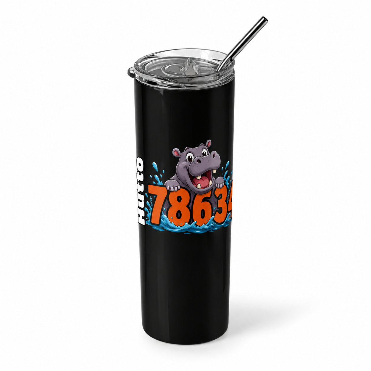 "Hutto Hippo 78634" – Fun &amp; Friendly 20oz Skinny Tumbler