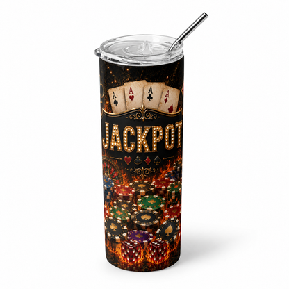 High Roller's Edge: Vegas Jackpot 20oz Skinny Tumbler