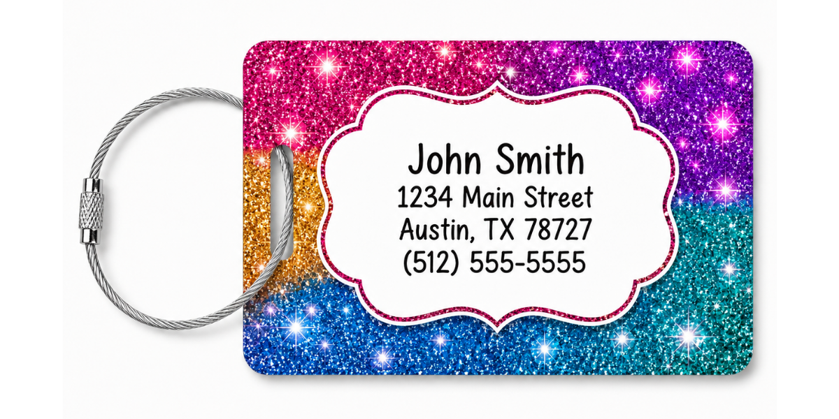 Glitter Sparkle Customized Luggage Tag product image - Luggagetags Glitter Sparkle Customized
