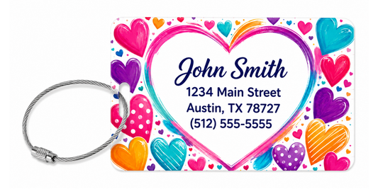 Hearts Customized Luggage Tag product image - Luggagetags Hearts Customized