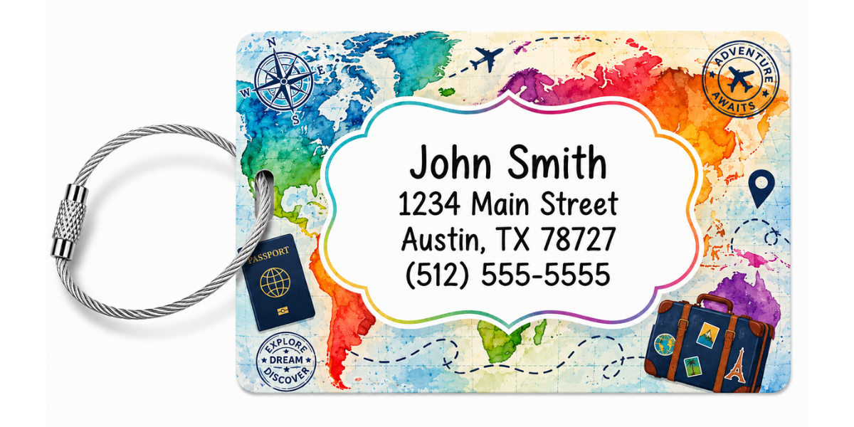 World Map Customized Luggage Tag product image - Luggagetags World Map Customized