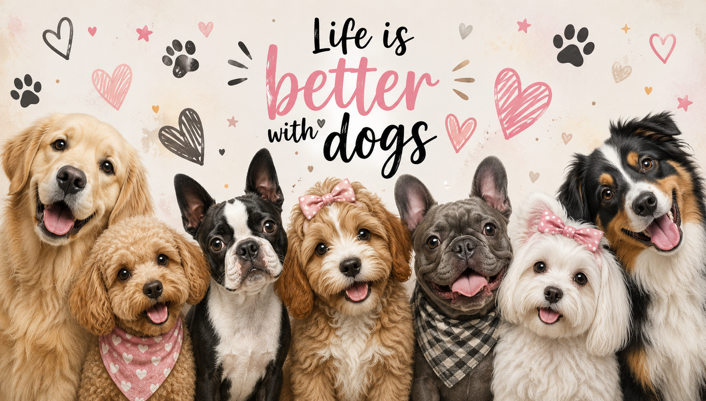 Pooch Paradise: "Life Is Better With Dogs" 20oz Skinny Tumbler