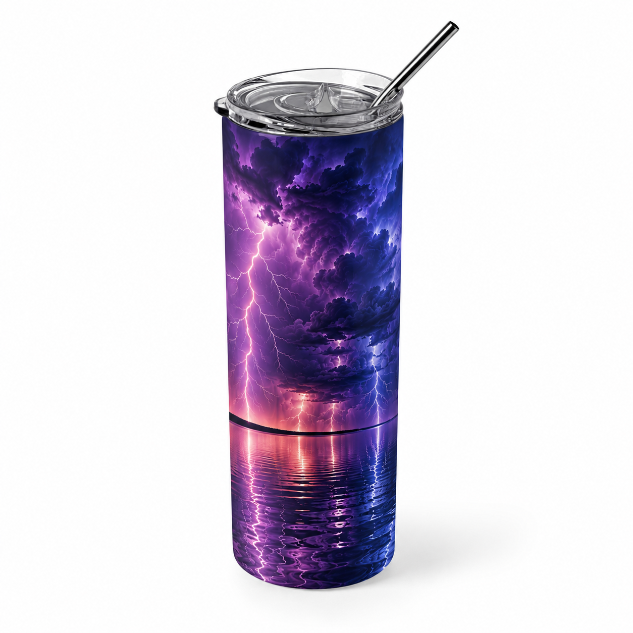 Midnight Tempest: Electric Lightning 20oz Skinny Tumbler