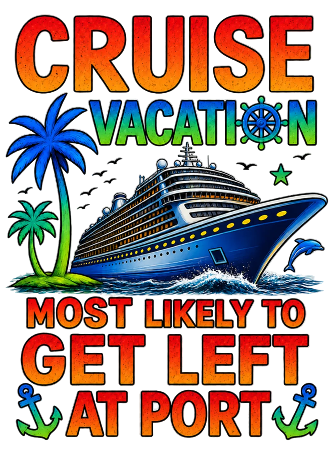 "Most Likely to Get Left at Port" Cruise Unisex T-Shirt