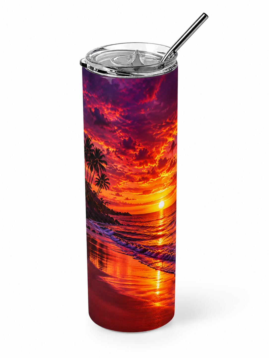 Tropical Paradise: Ocean Sunset 20oz Skinny Tumbler