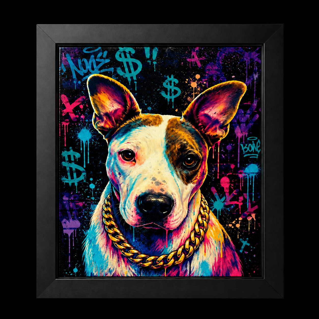 Custom Pet Portrait – Personalized Street Art Style Canvas (8"x10") product image - Graffiti Art Portrait No Productimage