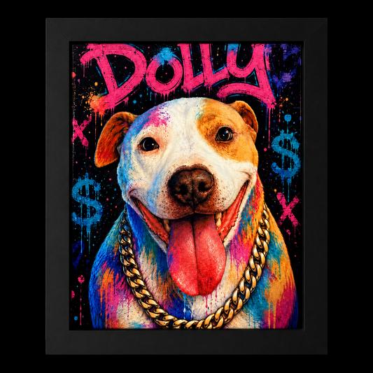 Custom Pet Portrait – Personalized Street Art Style Canvas (8"x10")