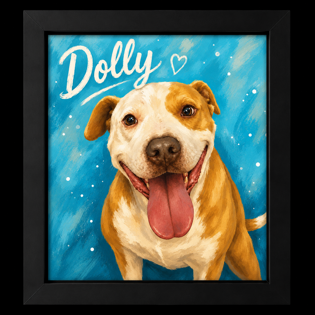 Custom Pet Portrait – Playful Paint Canvas (8"x10")