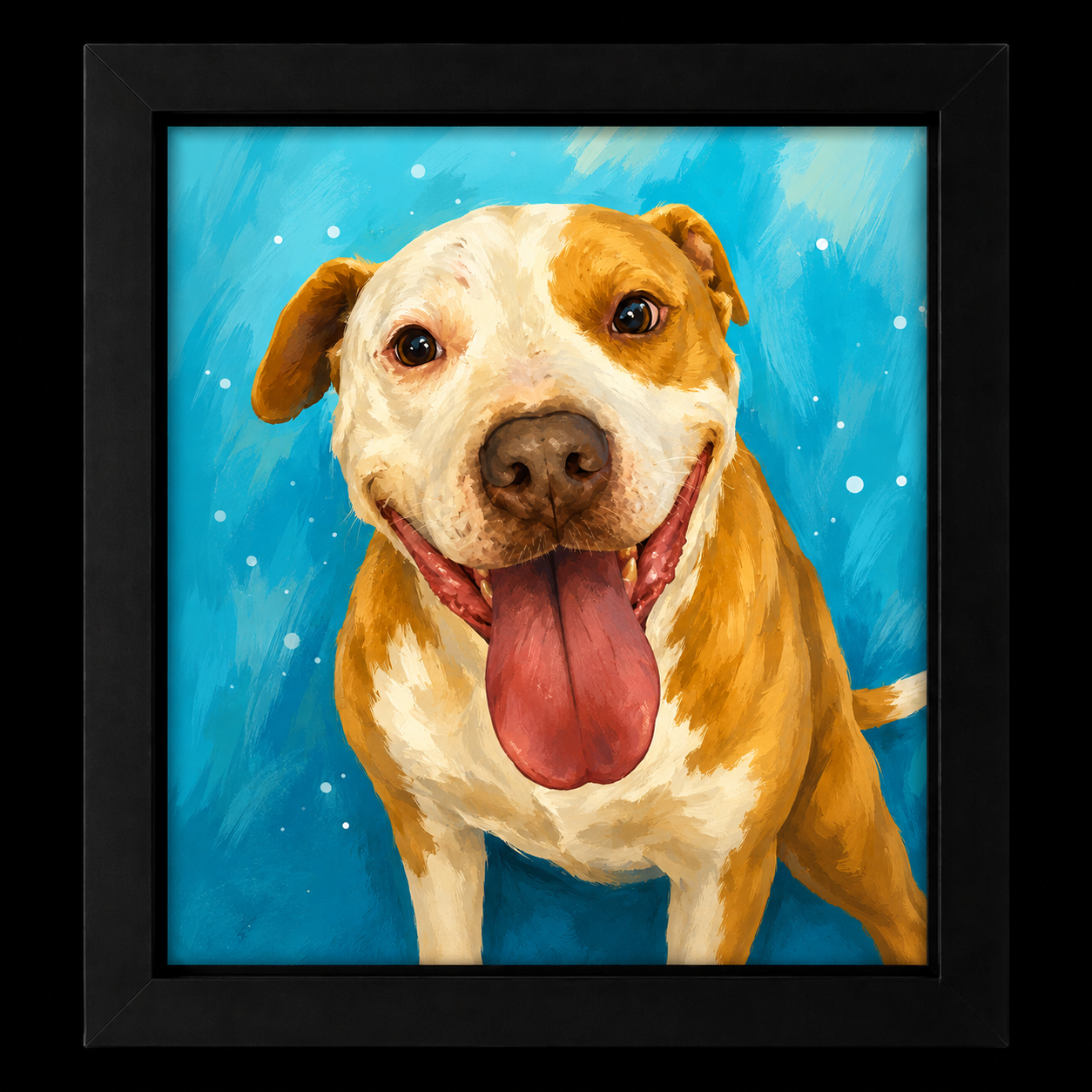 Custom Pet Portrait – Playful Paint Canvas (8"x10")