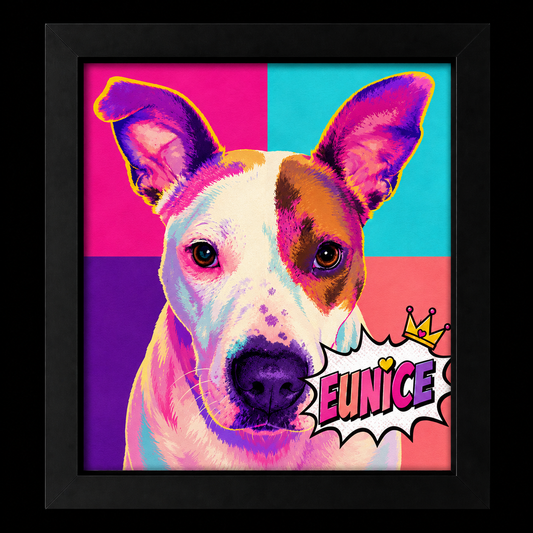 Custom Pet Portrait – Retro Pop Canvas (8"x10")