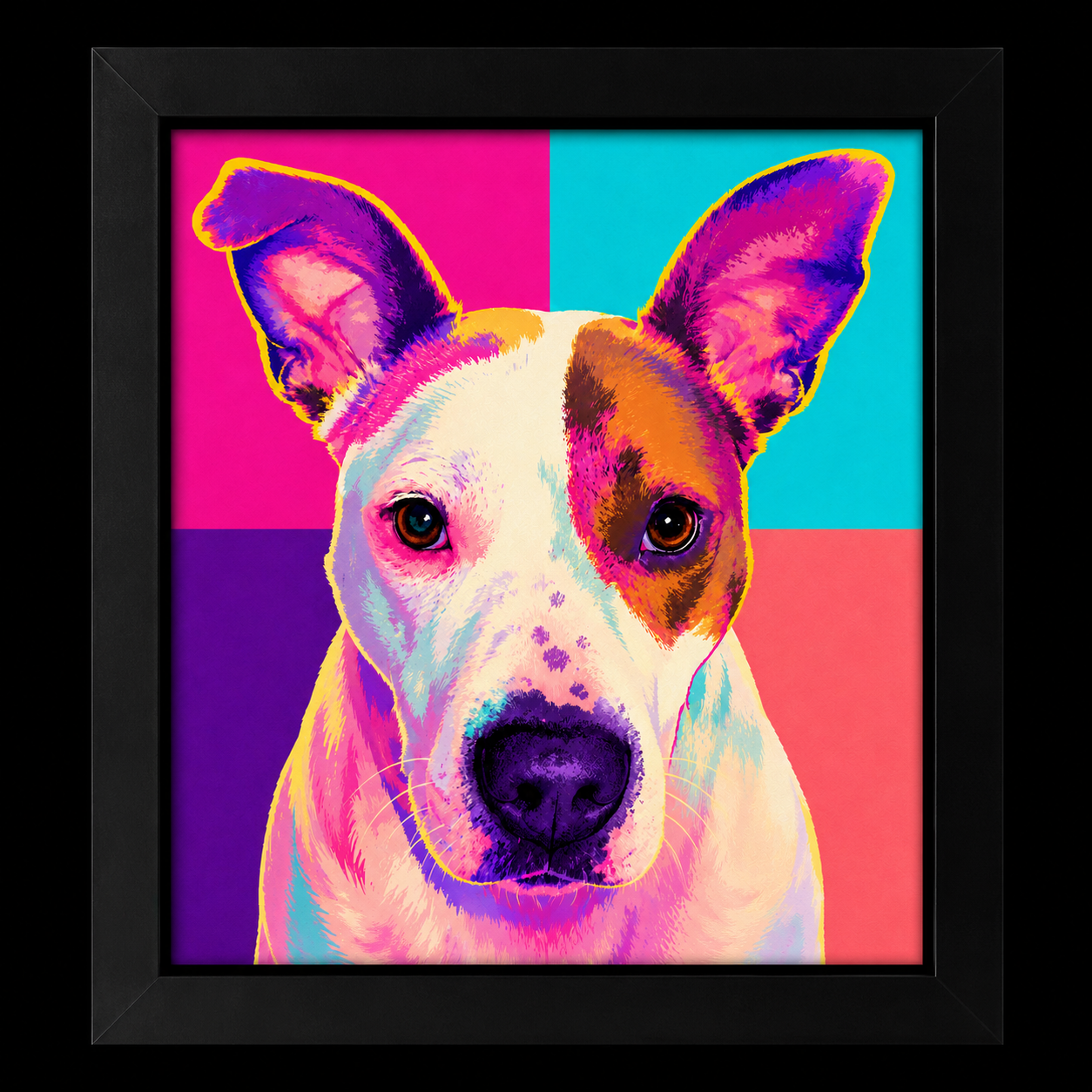 Custom Pet Portrait – Retro Pop Canvas (8"x10")