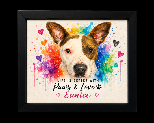 Custom Pet Portrait – Watercolor Style Canvas (8"x10")