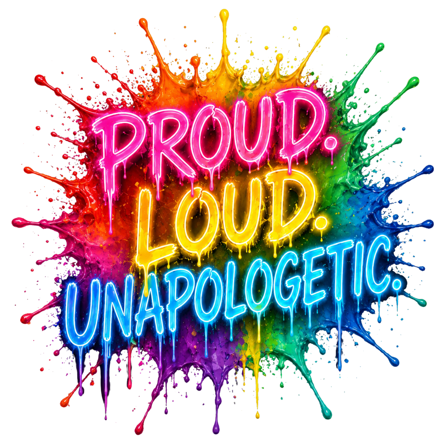 "Proud. Loud. Unapologetic." Pride Graphic T-Shirt
