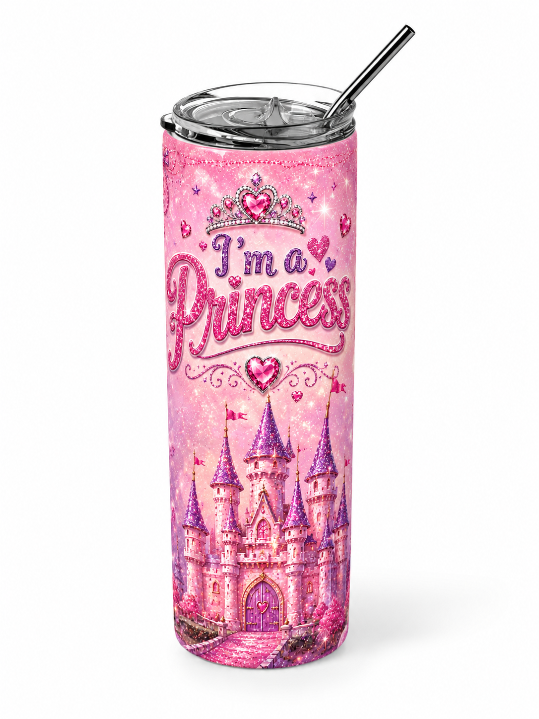Royal Sparkle: "I'm a Princess" 20oz Skinny Tumbler