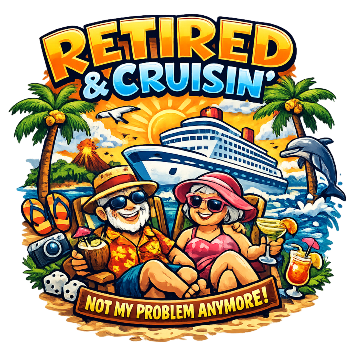 "Retired & Cruisin'" Graphic T-Shirt