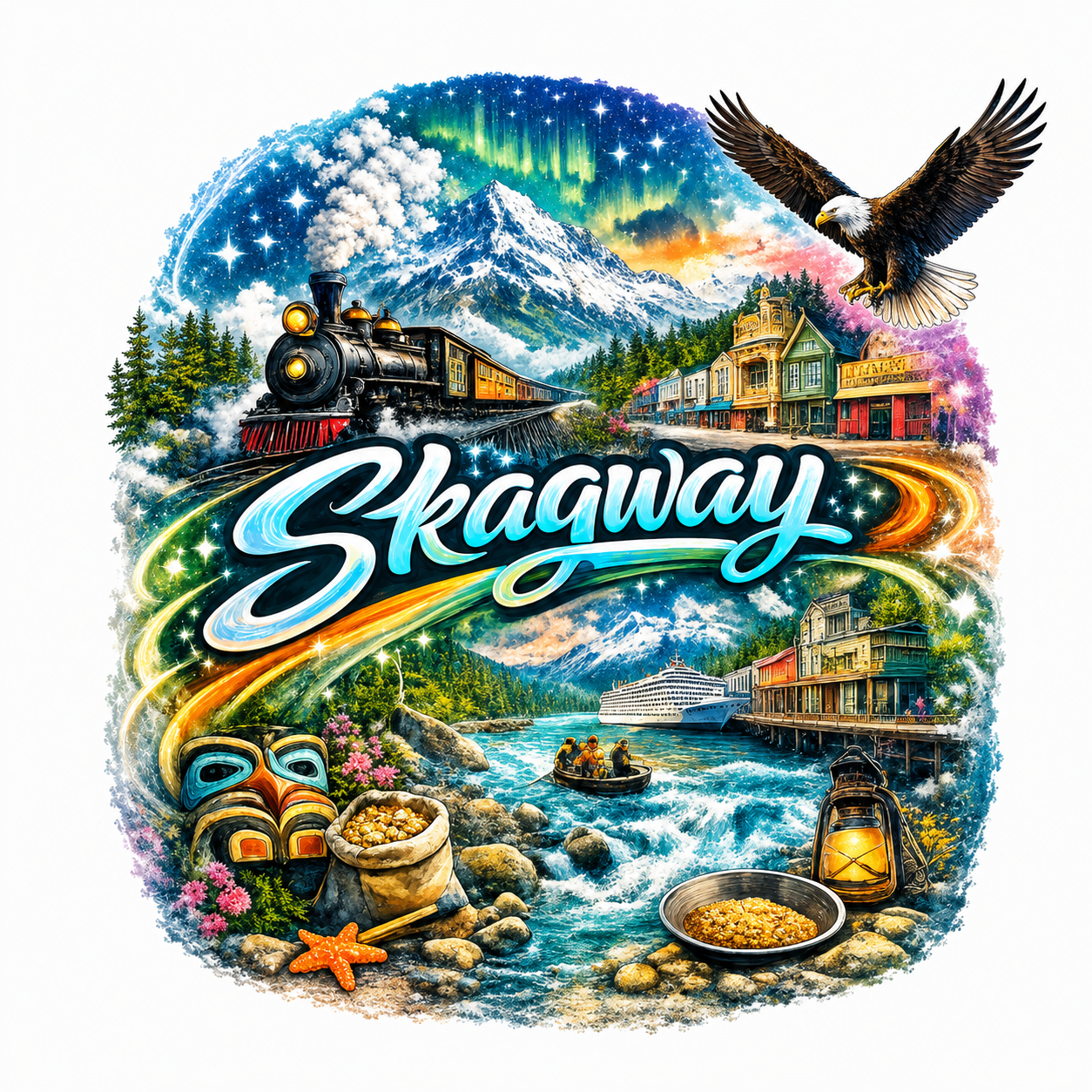 "Skagway" Alaskan Adventure Unisex T-Shirt