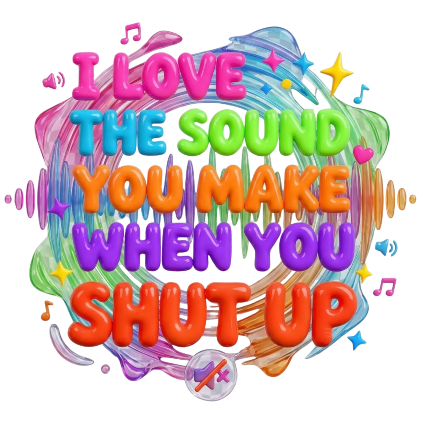 "I Love the Sound You Make When You Shut Up" 3D Graphic T-Shirt