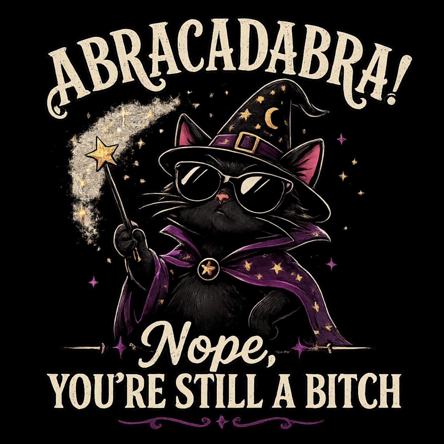 Abracadabra Unisex T Shirt black shirt mockup - Abracadabra D462 B08c