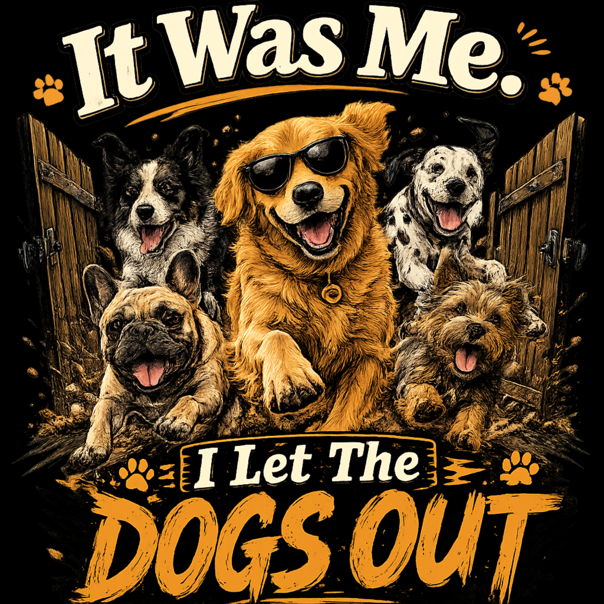 "It Was Me" Dog Lineup Unisex T Shirt black shirt mockup - It Was Me Dog Lineup