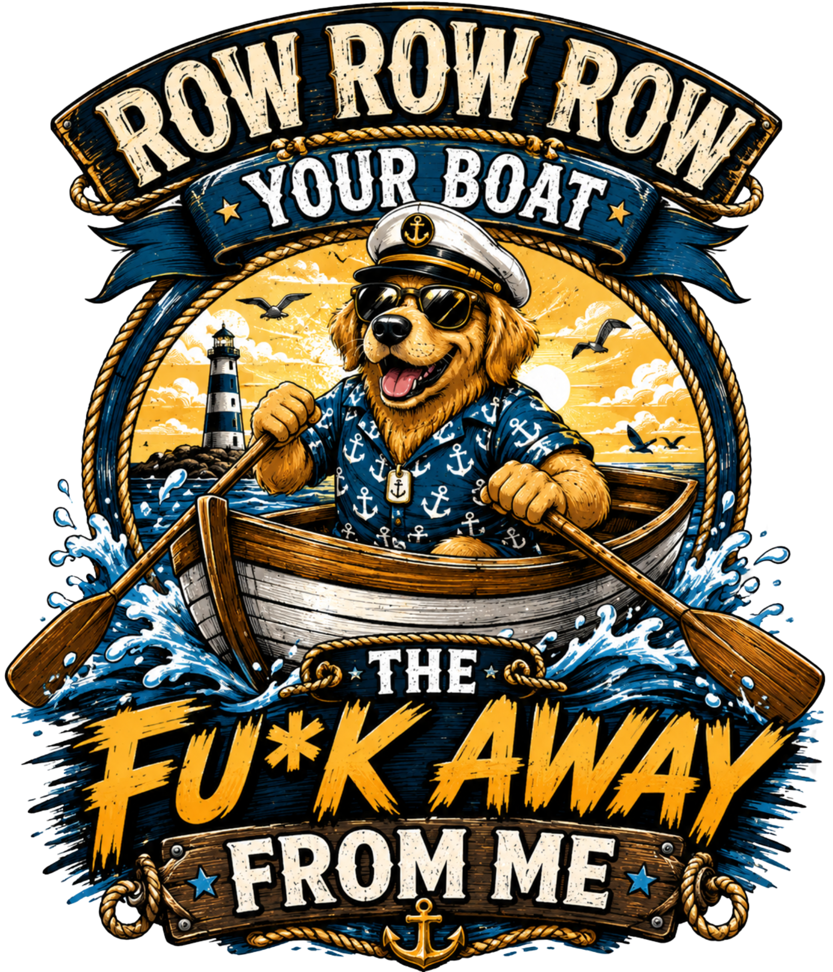 "Row Your Boat" Unisex T Shirt white shirt mockup