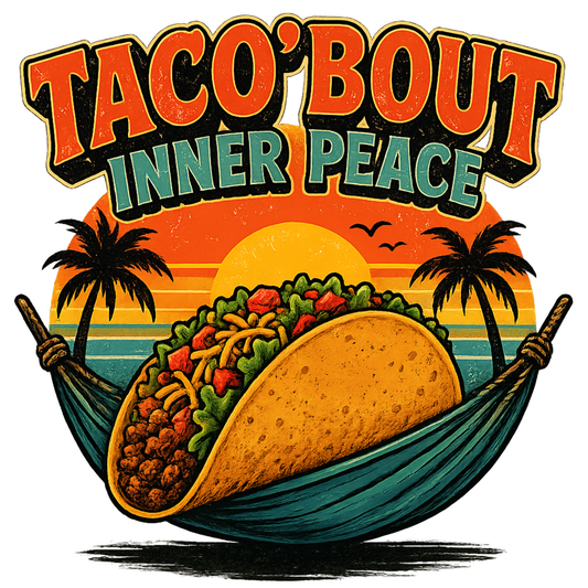 "Taco 'Bout Inner Peace" Unisex T Shirt white shirt mockup - Taco Bout Inner Peace