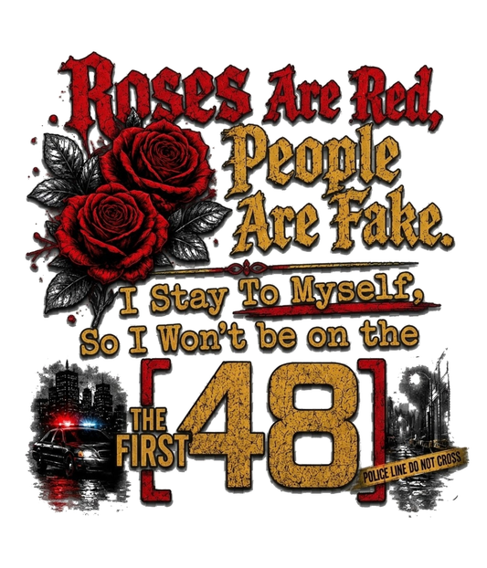 "The First 48" Unisex T Shirt white shirt mockup - First Unisex