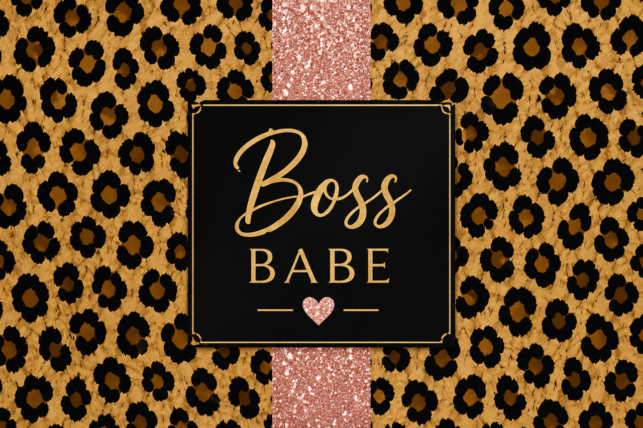 "Boss Babe" Leopard & Rose Gold 20oz Skinny Tumbler tumbler product image - Boss Babe Leopard Gold 20oz