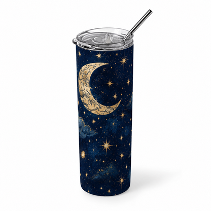 Celestial Moon & Stars 20oz Skinny Tumbler tumbler product image - Celestial Moon Stars 20oz Skinny