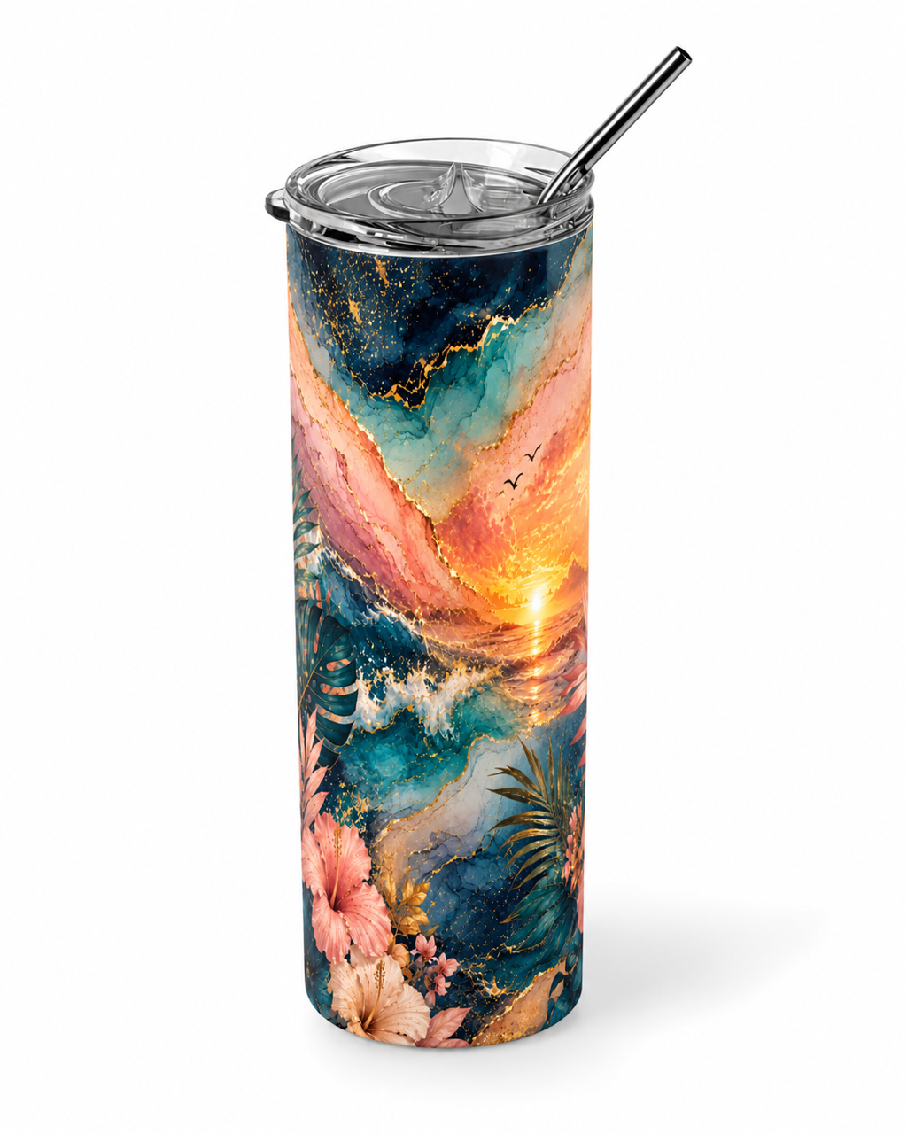 Celestial Tropical Sunset 20oz Skinny Tumbler tumbler product image - Celestial Tropical Sunsett 20oz Skinny
