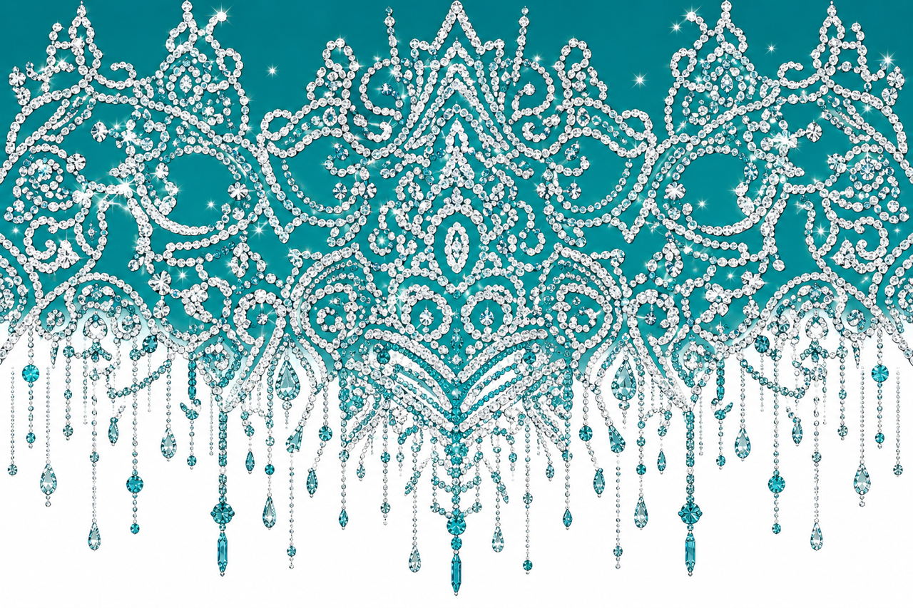 Elegant Teal Diamond Lace 20oz Skinny Tumbler tumbler product image