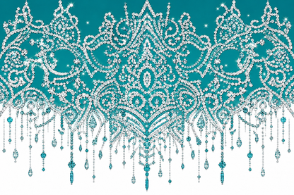 Elegant Teal Diamond Lace 20oz Skinny Tumbler tumbler product image