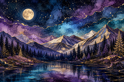 Ethereal Midnight Mountain Lake 20oz Skinny Tumbler tumbler product image