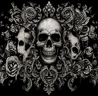 Gothic Floral Skull 20oz Skinny Tumbler tumbler product image