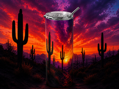 Painted Desert Sunset 20oz Skinny Tumbler design and tumbler product image