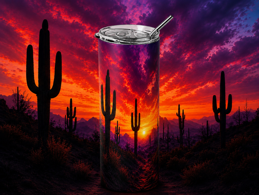 Painted Desert Sunset 20oz Skinny Tumbler design and tumbler product image