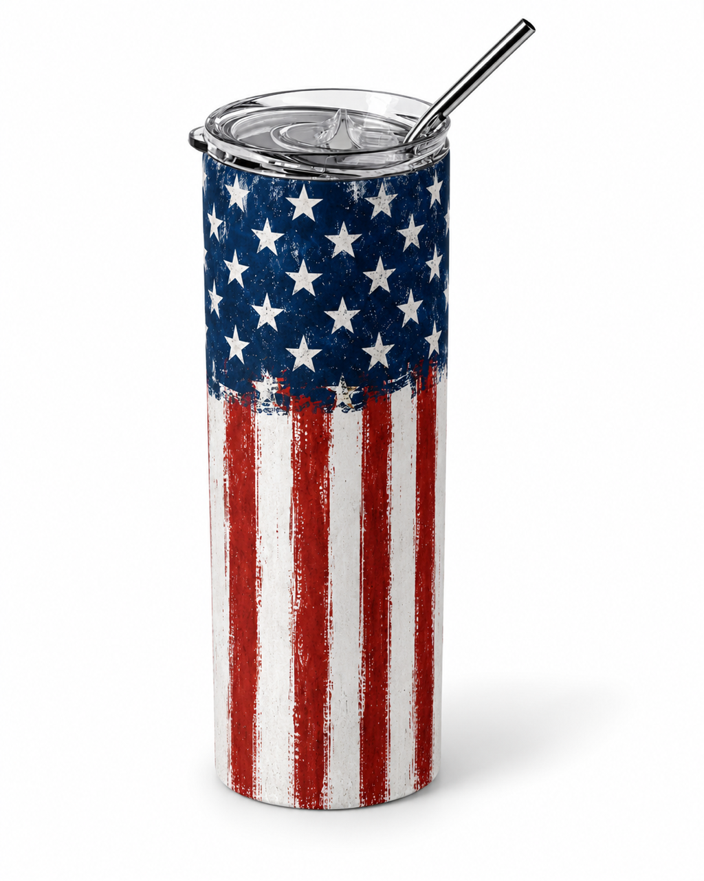 Rustic Distressed American Flag 20oz Skinny Tumbler tumbler product image