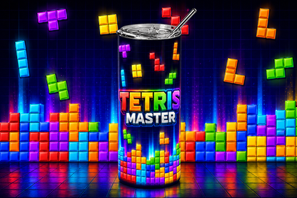Retro Arcade Nostalgia: "Tetris Master" 20oz Skinny Tumbler