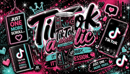 For the Feed: "TikTokaholic" 20oz Skinny Tumbler