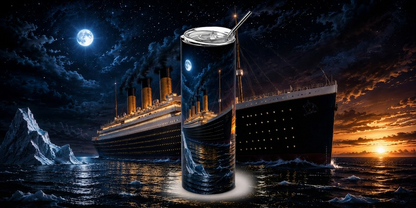 Ocean Majesty: Titanic Midnight Voyage 20oz Skinny Tumbler