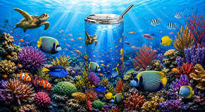 Ocean Majesty: Vibrant Coral Reef 20oz Skinny Tumbler