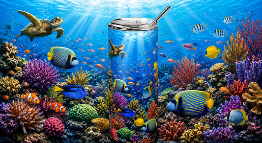 Ocean Majesty: Vibrant Coral Reef 20oz Skinny Tumbler
