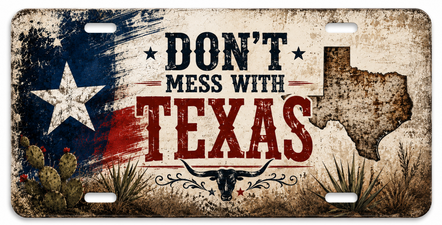 Rustic Texas Lone Star Vanity License Plate