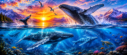 Majestic Giants: Humpback Whale Horizon 20oz Skinny Tumbler