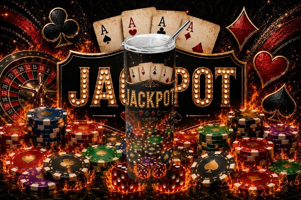 High Roller's Edge: Vegas Jackpot 20oz Skinny Tumbler