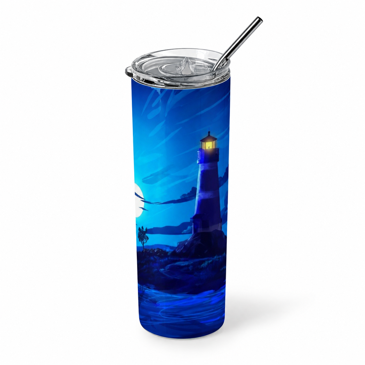 Guiding Light: Midnight Lighthouse 20oz Skinny Tumbler